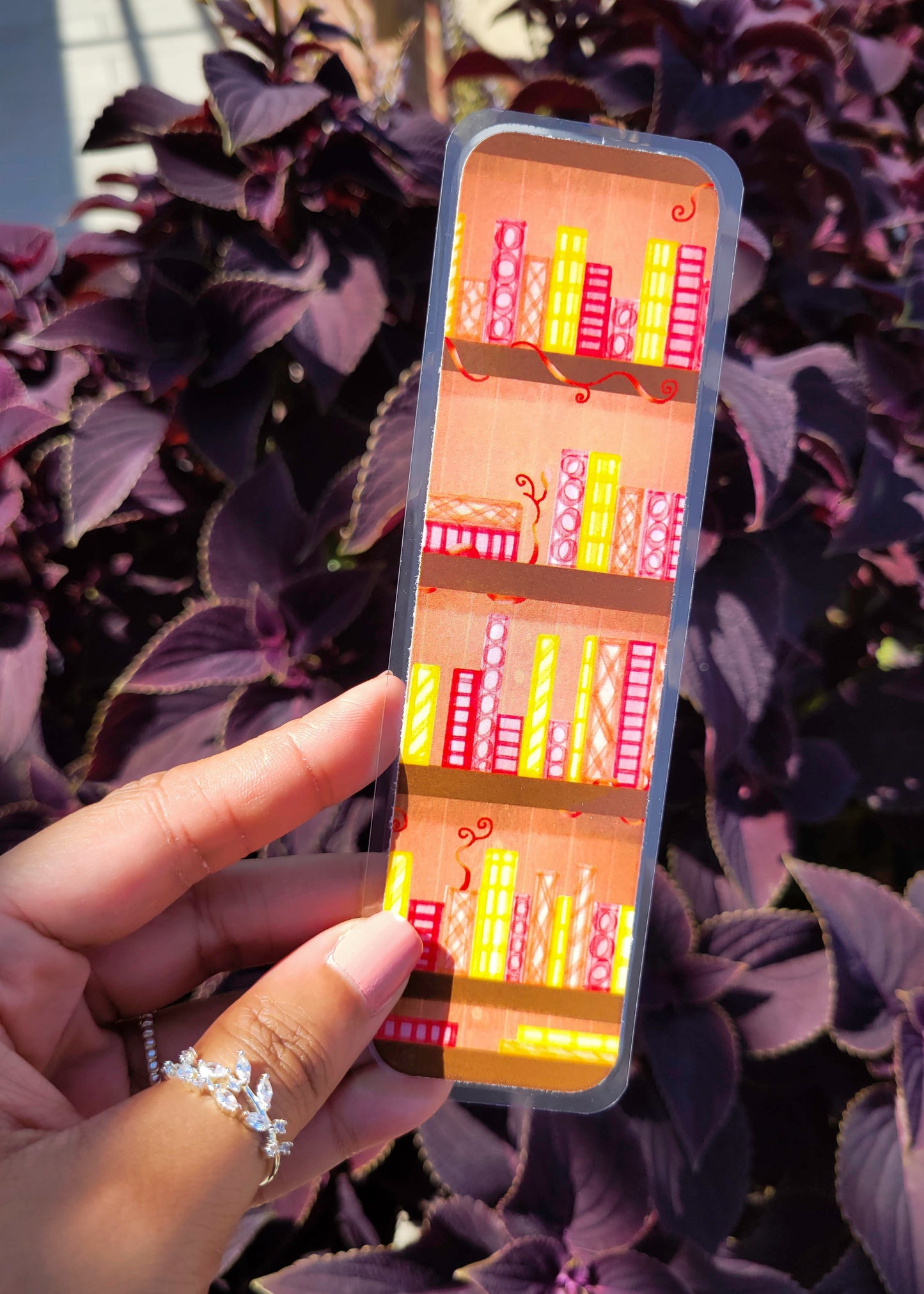 Fall Bookshelf Bookmark (Illustrated Bookmark)
