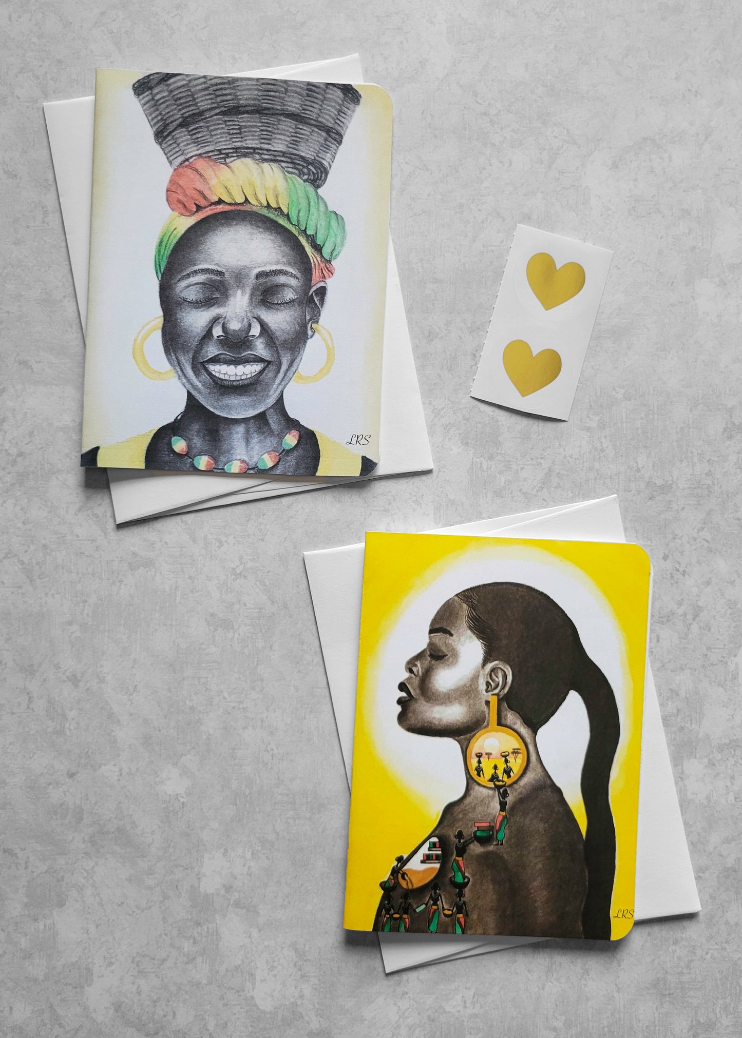 Basket of Happiness No. 2 and African Fulfillment Card (2 PACK Different Cards)