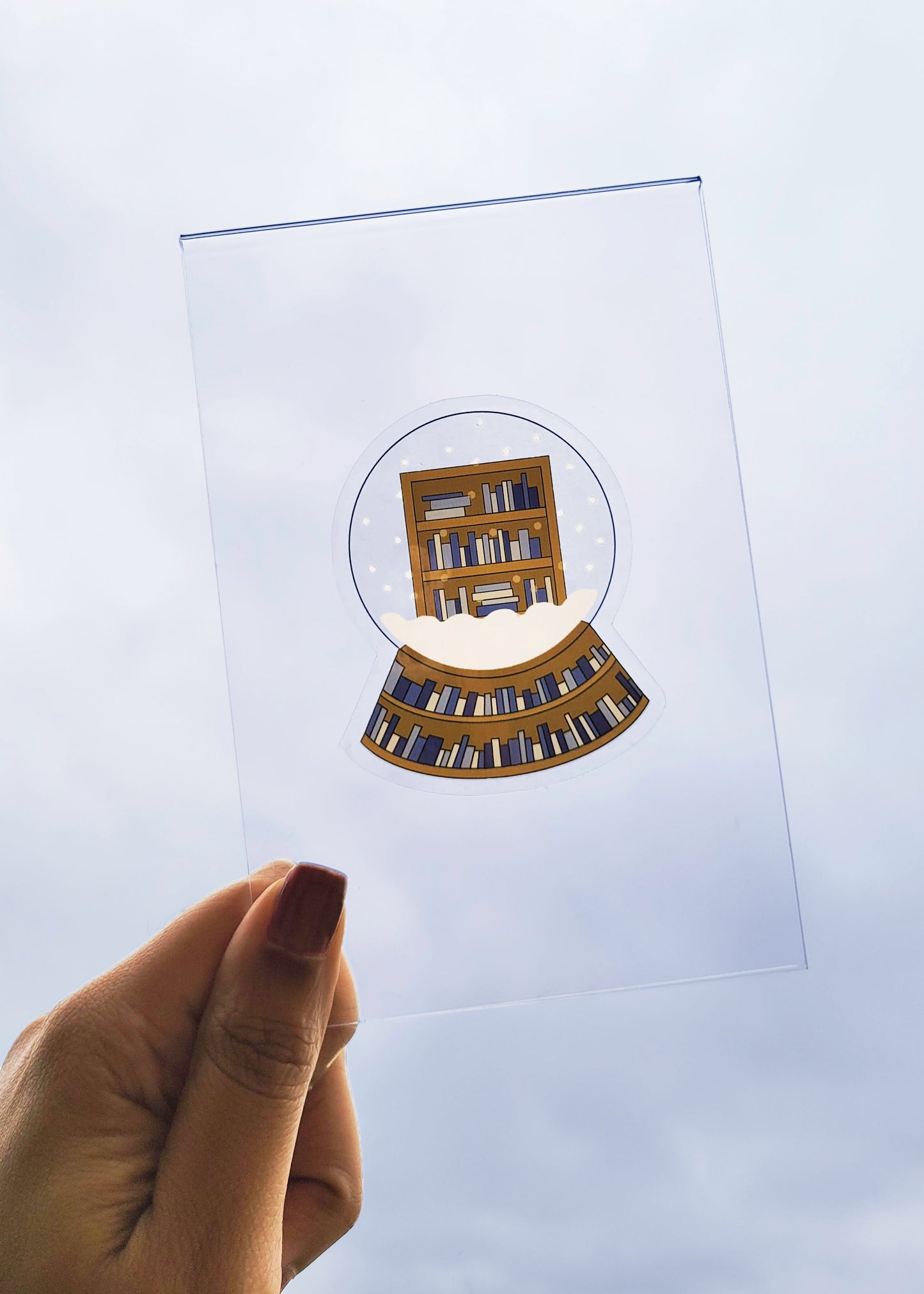 Snowglobe Bookshelf Sticker (Illustrated Sticker)