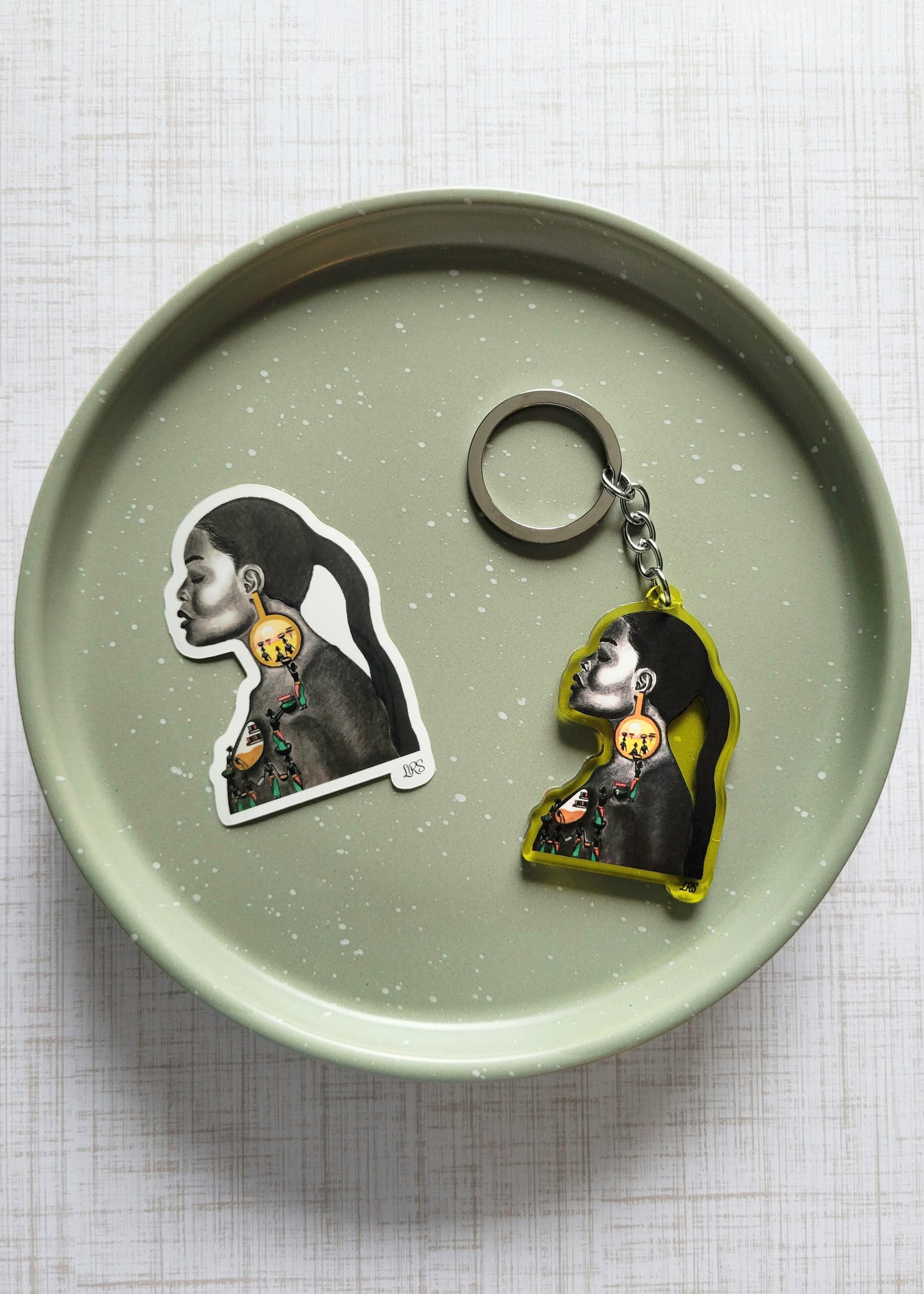 African Fulfillment Keychain and Sticker Set (Limited Edition Yellow)