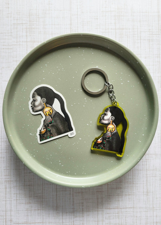 African Fulfillment Keychain and Sticker Set (Limited Edition Yellow)