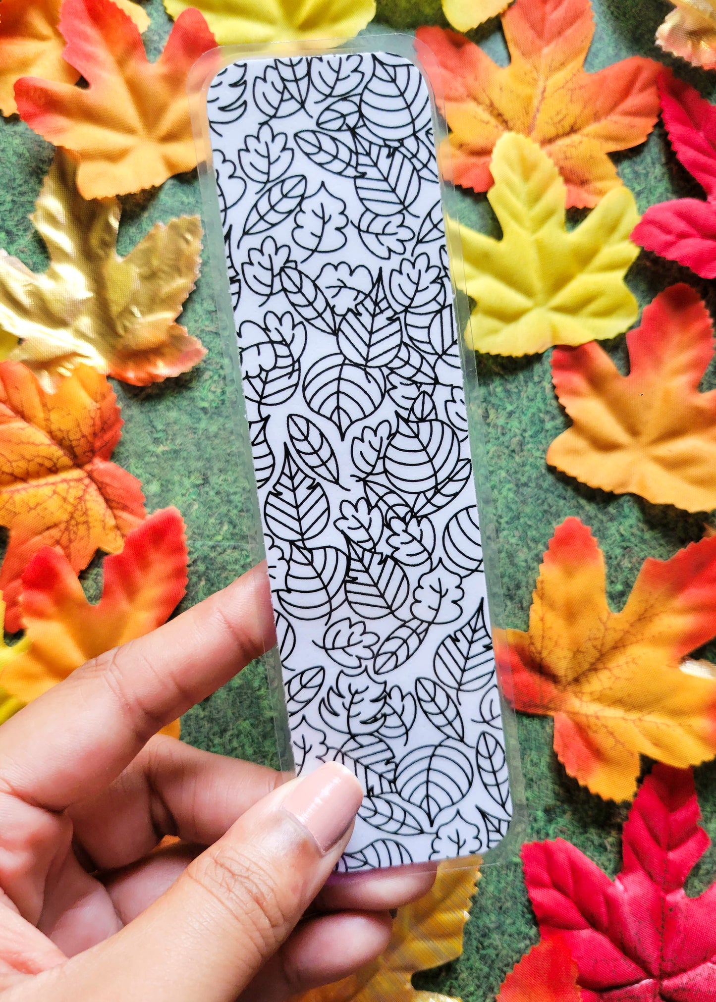 Fall Leaves and Lines Bookmark (Illustrated Bookmark)
