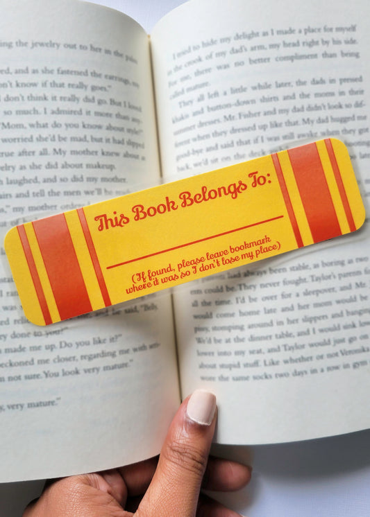 This Book Belongs To Yellow (Illustrated Bookmark)