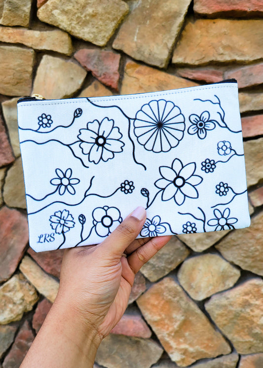 Floral Lines Accessory Pouch