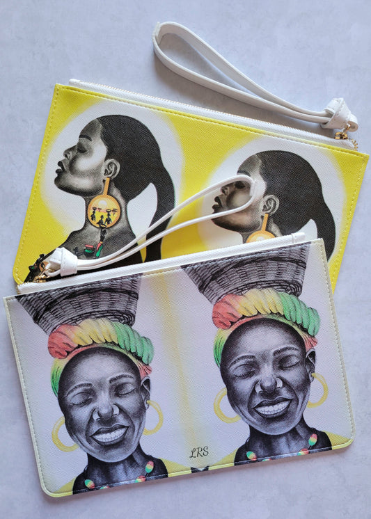 Basket of Happiness and African Fulfillment Clutch Bag (Two Different Sides)
